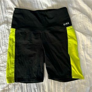 PINK Yoga Biking Shorts - Black and Neon Size Small